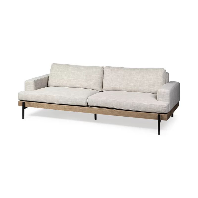 Fairlop Cotton 95.28" Recessed Arm Sofa | Wayfair North America