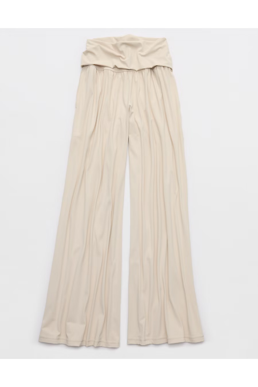 OFFLINE By Aerie Real Me Foldover Super Wide Leg Pant Women's Cake Batter S | Aerie
