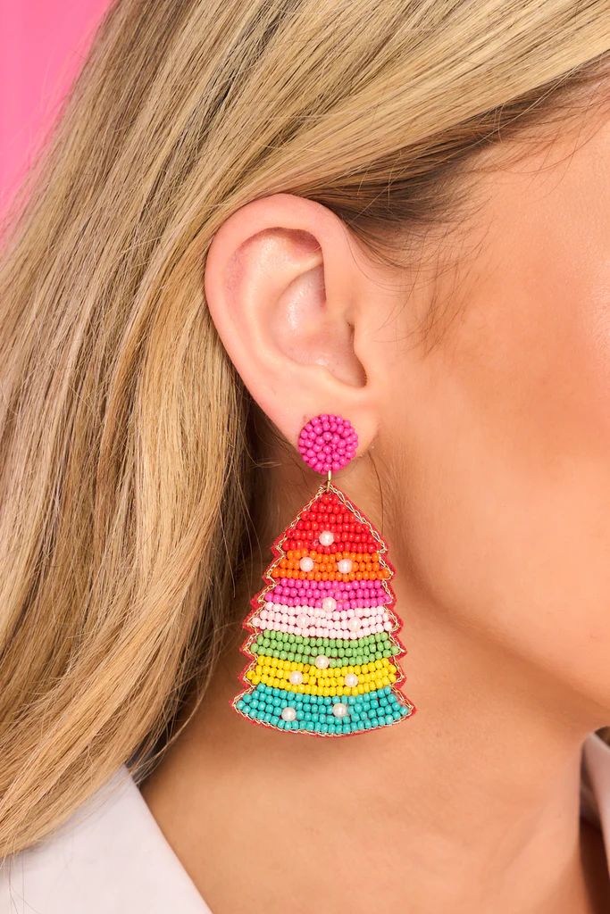 Joy To The World Multi-Colored Beaded Earrings | Red Dress 