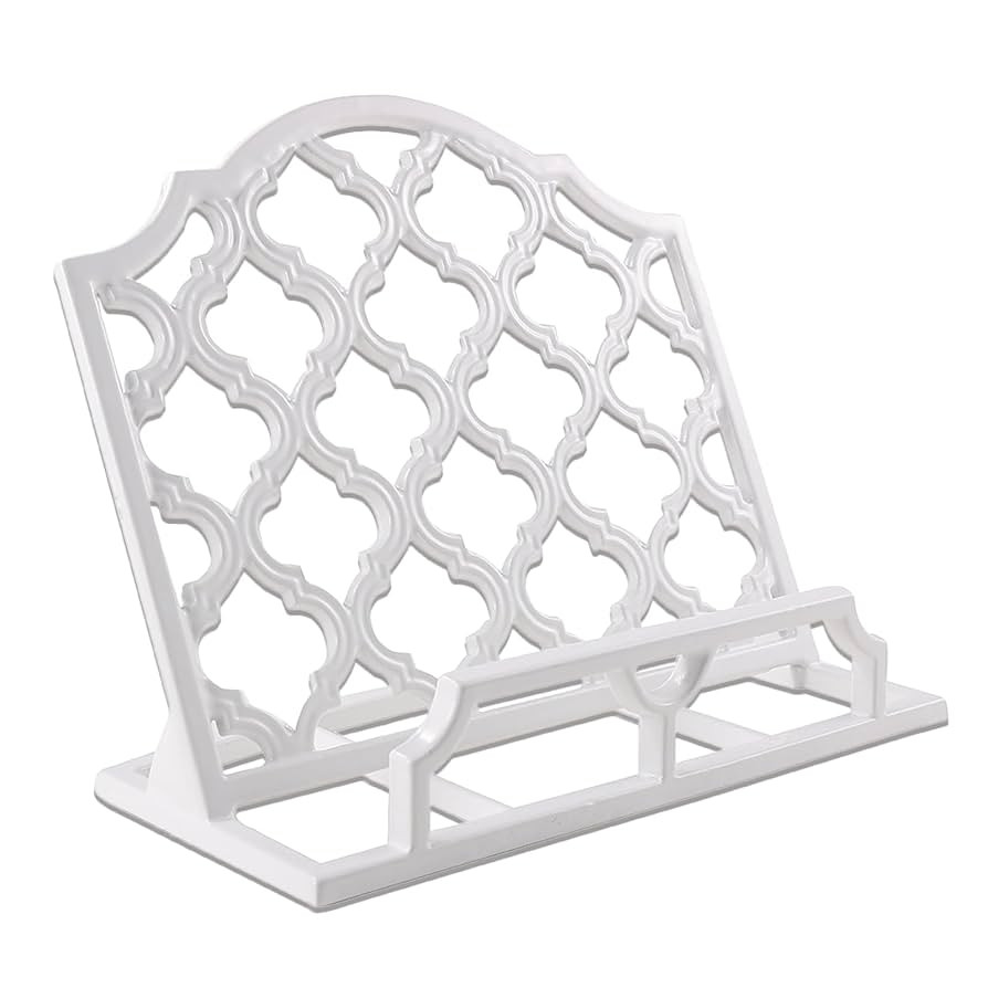 JOGREFUL Cookbook Stand, Cast Iron Heavy-Duty Recipe Book Holder, Kitchen Vintage Recipe Book Hol... | Amazon (US)