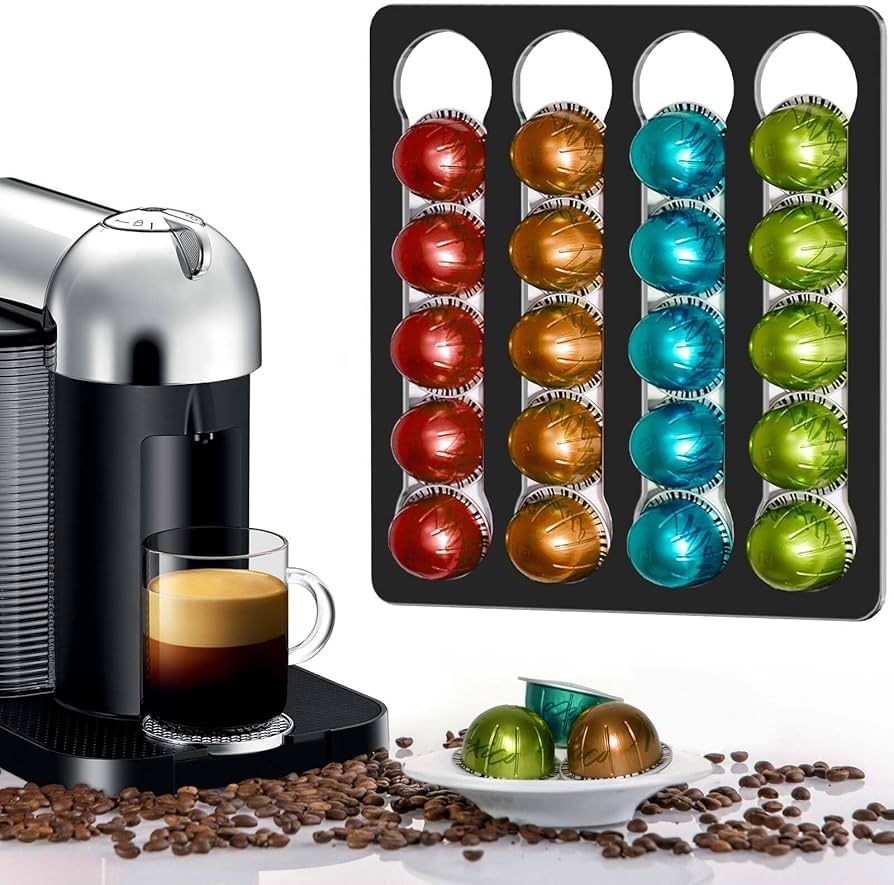 Coffee Pod Rack for Nespresso VertuoLine, Magnetic Coffee Pods Holder Accepts 20 VertuoLine Pods,... | Amazon (US)