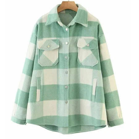 WJHWSX Checkered Jacket Hook and Eye Cool Slim Woman Winter Coat Fall Cardigan for Women 2022 | Walmart (US)