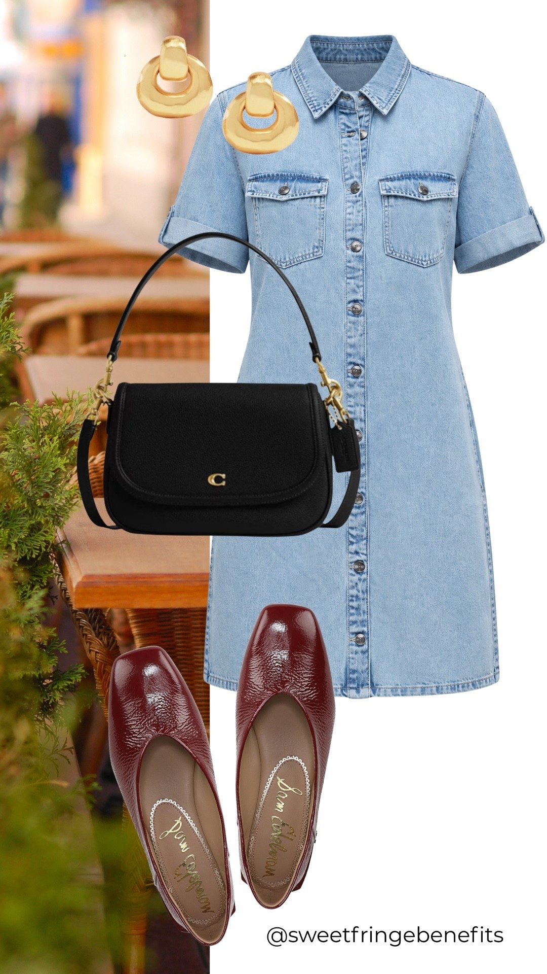 A denim dress is one of those pieces that never really lets you down. Add a good flat and a black bag, and you’re dressed without having to think too hard about it.