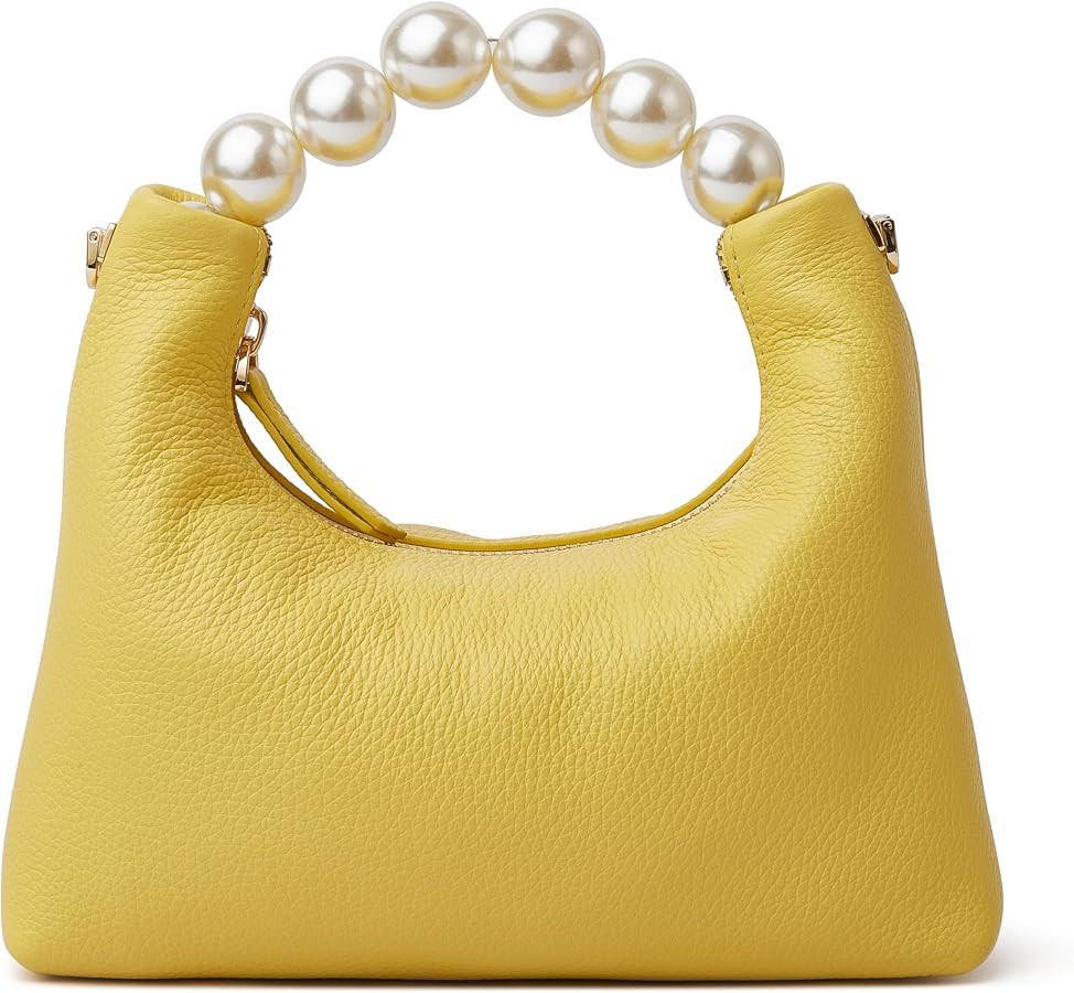 DORIS&JACKY Top Handle Leather Clutch Purse, Women Designer Pearl Tote Bag | Amazon (US)