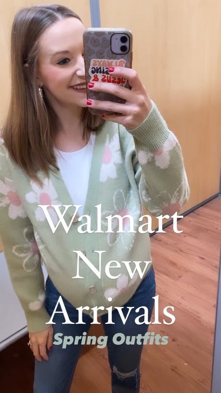 Spring outfit ideas brought to you by Walmart!! So many cute spring outfits at Walmart featuring brands like celebrity pink, time and Tru and no boundaries! Flower cropped cardigan sweater, bodysuit, athletic romper, crewneck pullover, collared pullover sweatshirt!! 

#LTKSeasonal