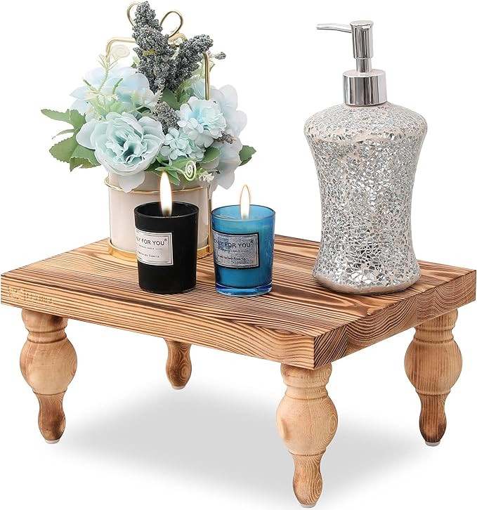 Decorative Wood Risers for Display - 12 x 9 x 5.5 Wood Pedestal Stand Table for Farmhouse Decor, ... | Amazon (US)