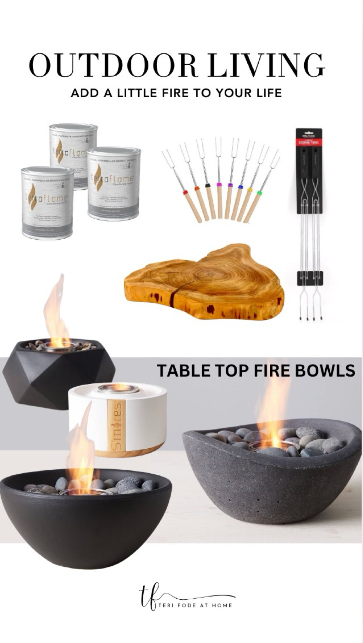 Put a little fire in your life with these table top fire pits! Set it on this wood wedge for an upscale look outdoors! 

#LTKHome #LTKSeasonal