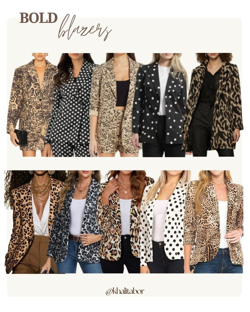 If you want to instantly elevate your outfit… start with a bold blazer 🤍 I’m loving leopard + polka dots right now — such an easy statement piece for work or dinner.

// Blazers, Blazer Outfit, Blazer Dress Outfit, Casual Blazer, Work Blazer, Womens Blazer 

 #LTKgrwm #LTKootd #LTKSeasonal