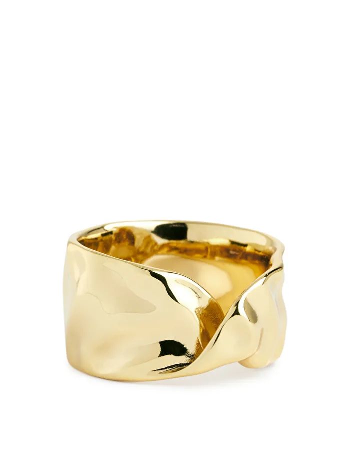 Gold-Plated Twist Ring | ARKET