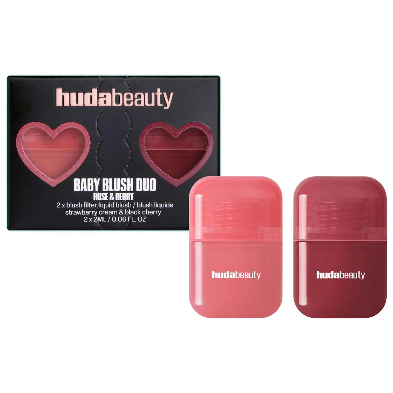 HUDA BEAUTY Mini Baby Blush Duo Set, Size: 1 Oz, Black Chry & Strwbry Crm | Kohl's