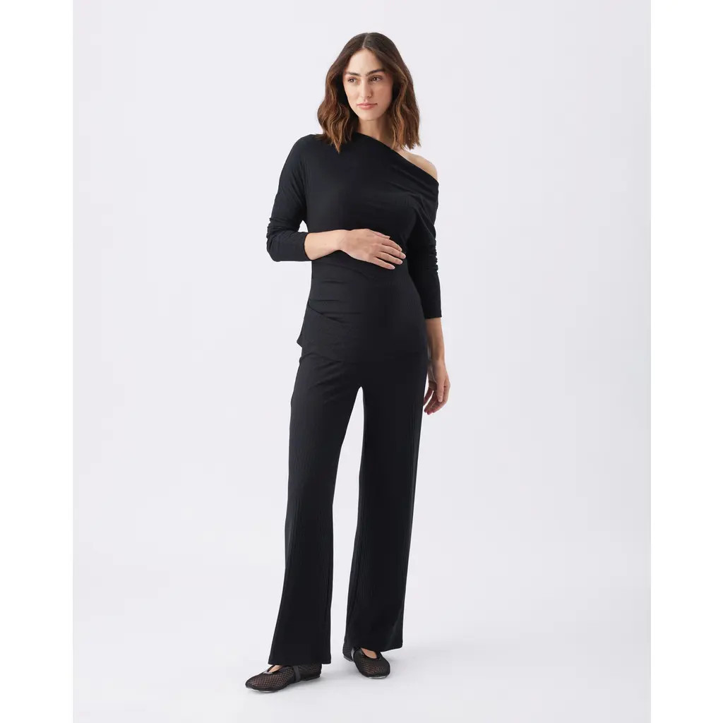 Ripe Maternity Cindy Rib Pant in Black at Nordstrom, Size Small 31 Au | Nordstrom