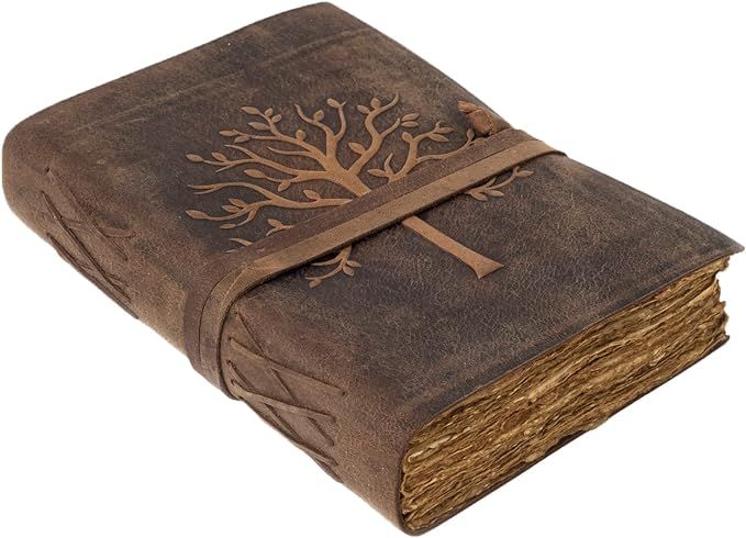 Vintage Leather Journal Tree of Life-Leather Bound Journal-Antique Paper-Beautiful Embossed Tree ... | Amazon (US)