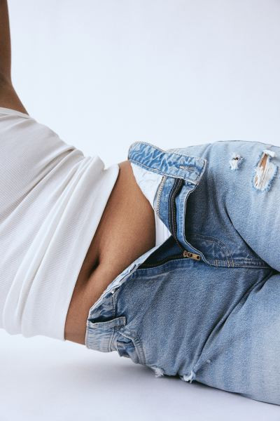 Wide Ultra High Jeans - Ultra high waist - Long - Light denim blue - Ladies | H&M US | H&M (US + CA)