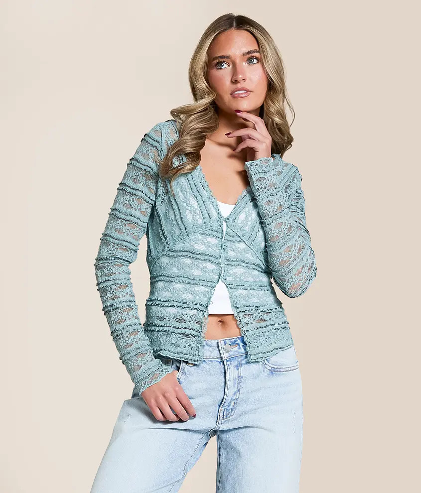 Sheer Lace Fitted Top | Buckle