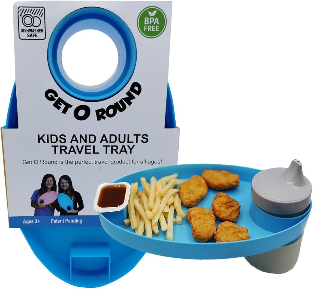 Kids Travel Tray with Sauce Holder, Kids Travel Tray for car seat, Travel Essentials for Food, Fr... | Amazon (US)