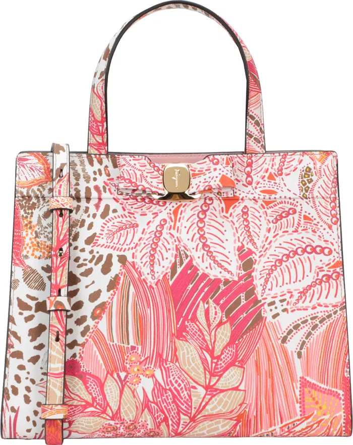 FERRAGAMO Vara Bow Print Leather Tote Bag | Nordstromrack | Nordstrom Rack