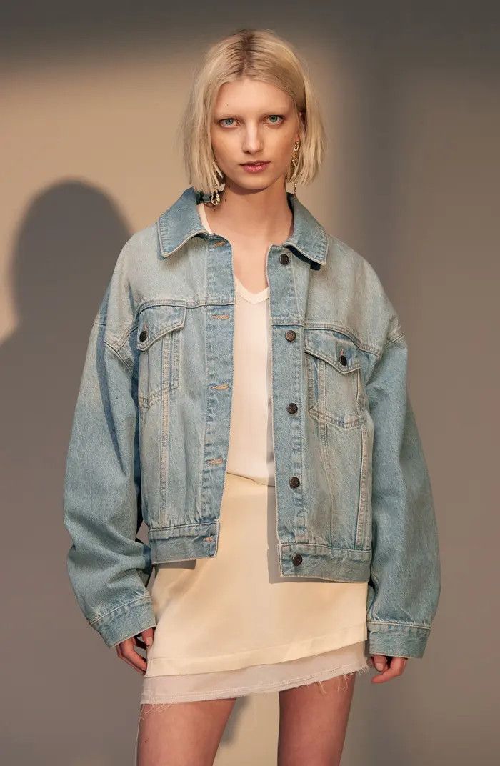 Oversize Balloon Sleeve Denim Jacket | Nordstrom