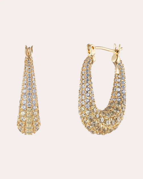 Cybele Pavé Stone Hoop Earrings | Olivela
