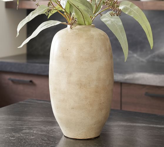 Artisan Hand Painted Terra Cotta Vase Collection - White | Pottery Barn (US)