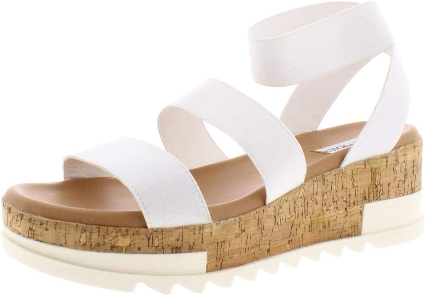 Steve Madden Bandi Cork-Wrapped Platform Wedge Sandal Blush | Amazon (US)