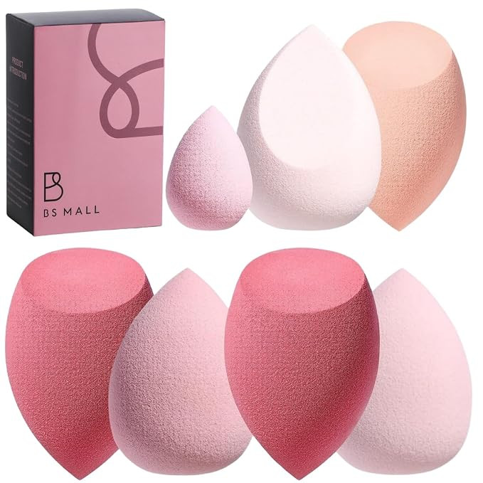 Makeup Sponge Set BS-MALL with Storage Case 7 Pcs for Liquid, Cream, and Powder,SAVE Foundation w... | Amazon (US)
