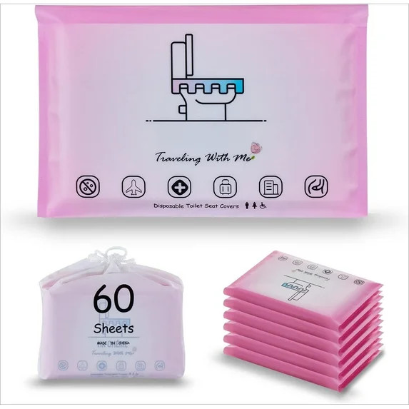 Disposable Toilet Seat Cover 60 Pcs,Extra Large,Flushable,Travel and Pocket Size | Walmart (US)
