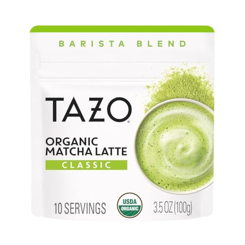TAZO Organic Classic Matcha Latte, Barista Blend Matcha Powder, 10 Servings, Café‑Quality Matcha, Lightly Sweetened with Organic Sugar, Easy to Make, 3.5 oz Pouch (Pack of 1) | Amazon (US)
