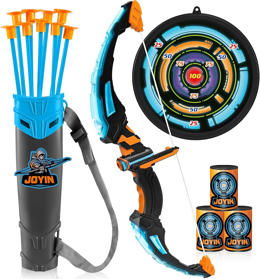 JOYIN LED Bow and Arrow for Kids, Light Up Archery Toy Play Set with Suction Cups Arrows, Targets... | Amazon (US)