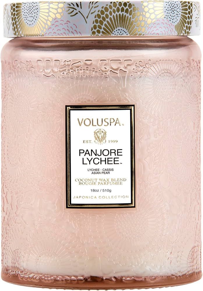 Voluspa Panjore Lychee, Large Candle Jar, 18 oz, 100 Hour Burn Time, All Natural Wicks and Coconu... | Amazon (US)