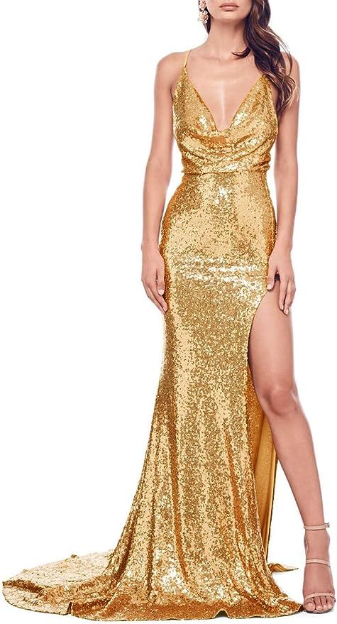 JASY Multi Style Rose Gold Mermaid Prom Dress Bridesmaid Dress For Women | Amazon (US)