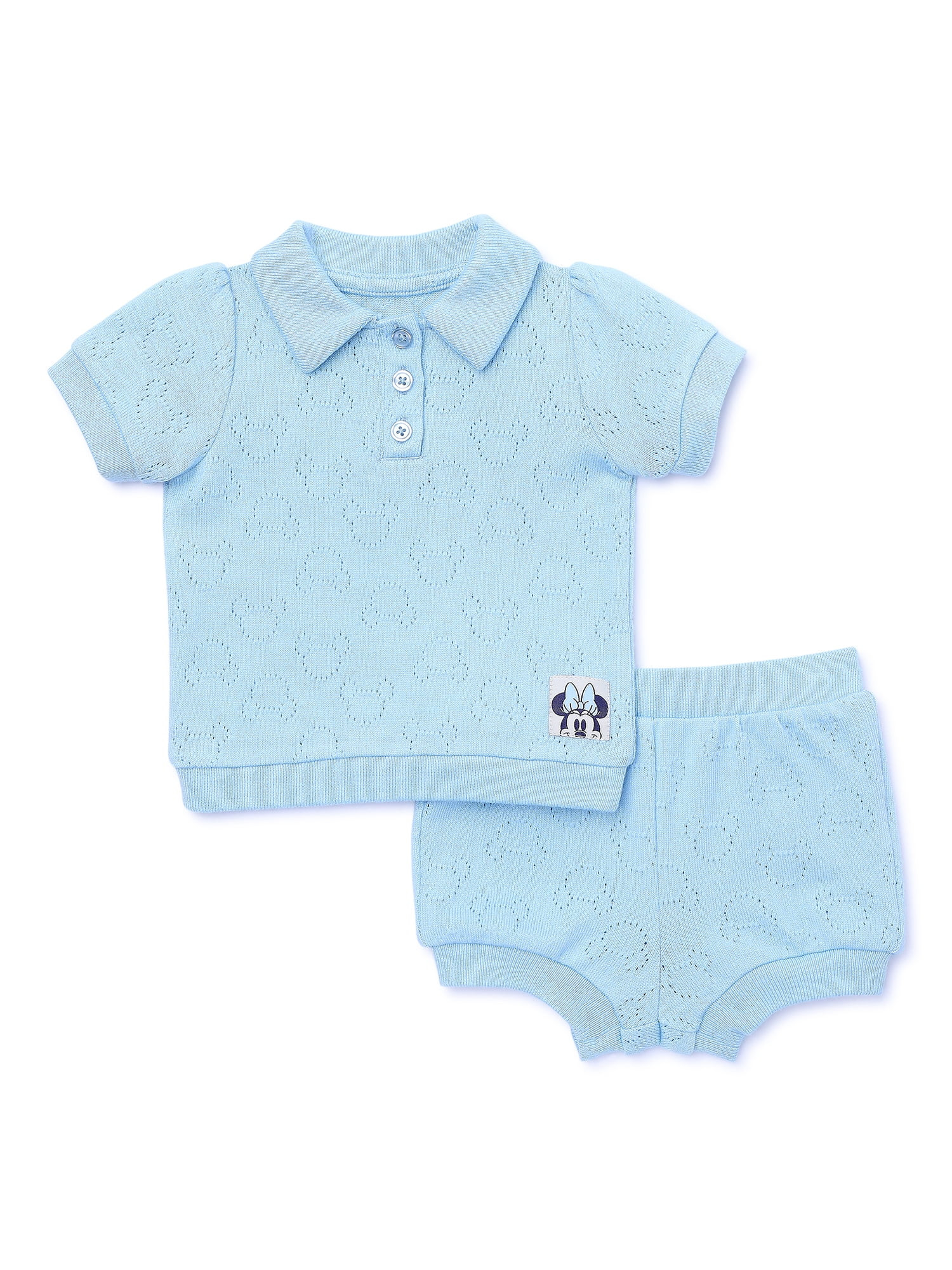Disney Baby Girls Polo and Terry Short Set, 2-Piece, Sizes 0-18 Months | Walmart (US)