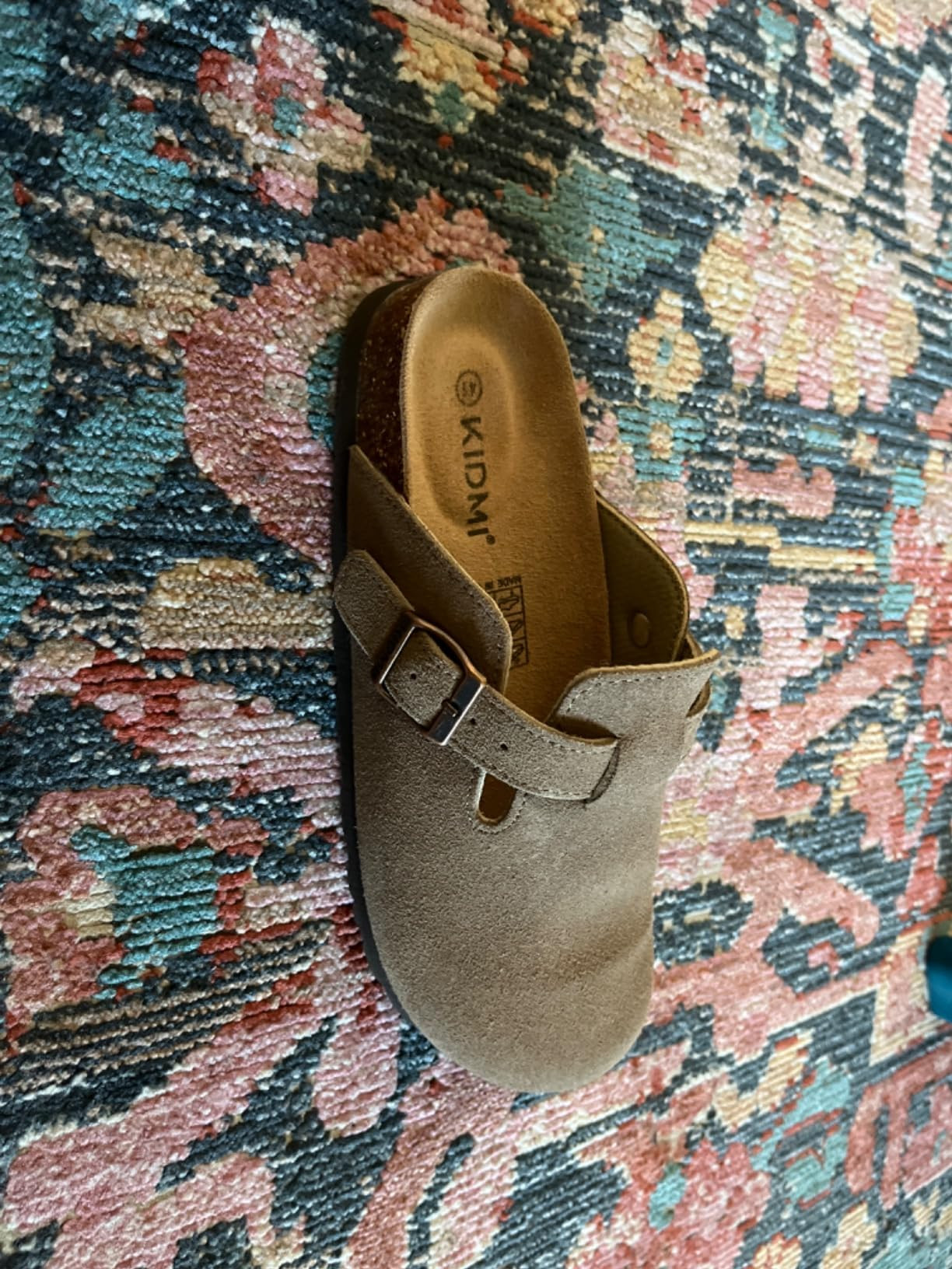 KIDMI Women's Suede Clogs Leather Mules Cork Footbed Sandals Potato Shoes with Arch Support | Amazon (US)