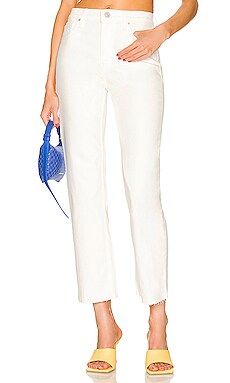 Hudson Jeans Remi High Rise Straight Ankle Jean in White from Revolve.com | Revolve Clothing (Global)