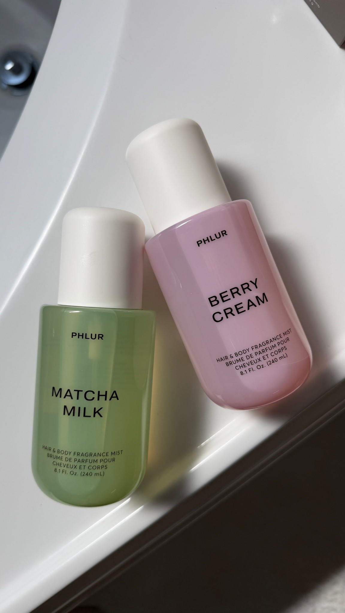 To smell like a strawberry Matcha, I mean, come on! My favorite of these two new PHLUR hair and body mist is very cream. They both smell very good together layered on, though.