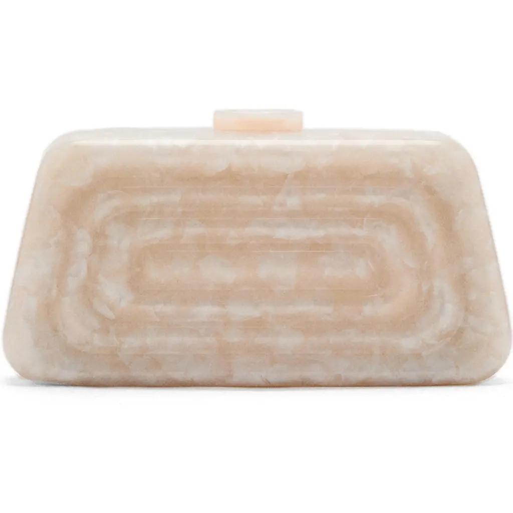 MANGO Pearlescent Ridged Clutch in Ivory White at Nordstrom | Nordstrom