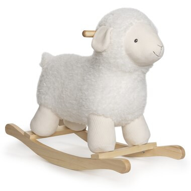 Baby GUND Lamb Rocker with Wooden Base Plush Stuffed Animal Nursery, Cream, 21.5" | Indigo (CA)