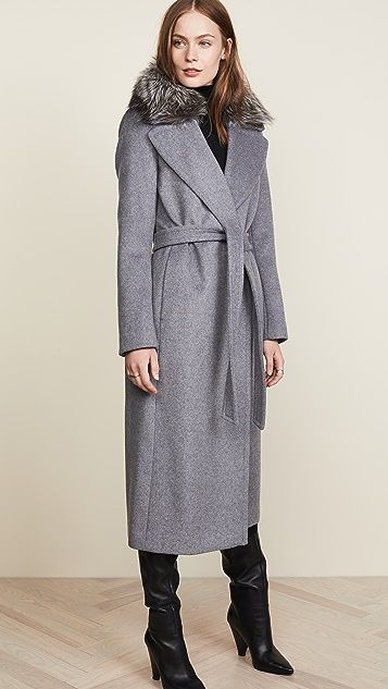 Adelaida Wool Coat with Removable Fur Trim | Shopbop