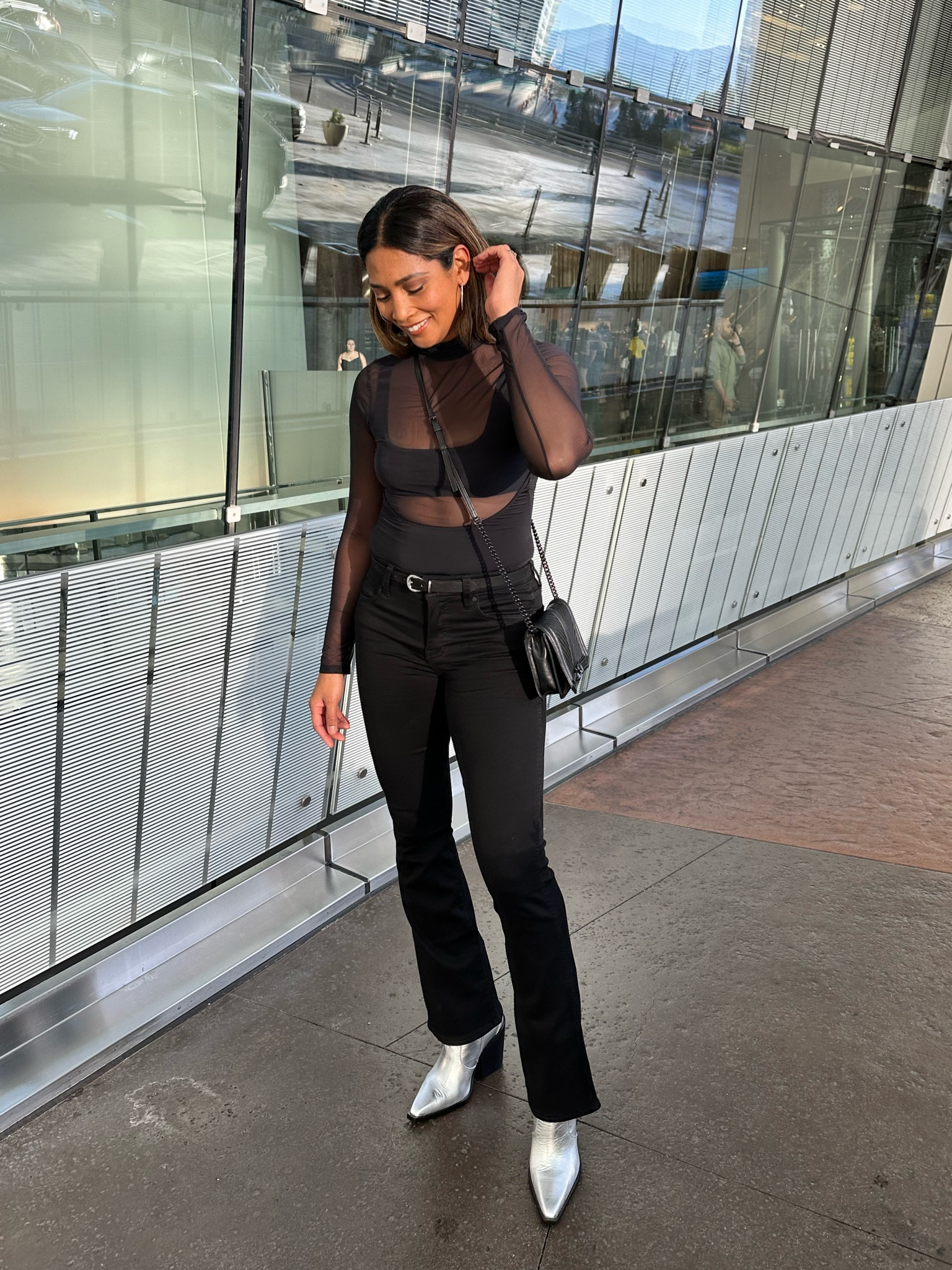 Vegas outfit inspo!! Bodysuit paired with stretchy bootcut jeans and comfy silver boots. This crossbody is perfect for a night out, concert, and daily use!!



#LTKover40 #LTKfindsunder50 #LTKfindsunder100