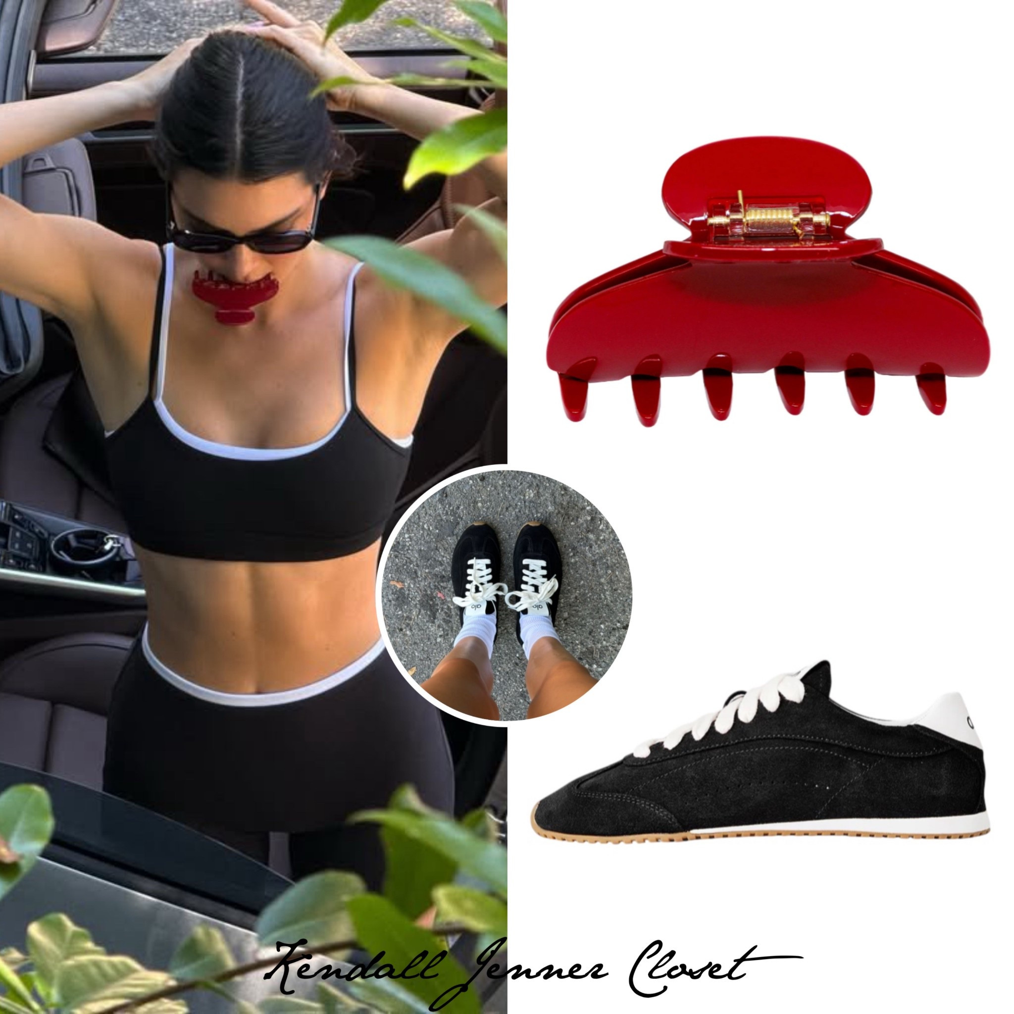 @KendallJenner  wears the ‘@Alo Sunset Sneakers’ ($225) and the @EmiJayInc ‘Lil Effing Clip’ in Cherry Kiss. ($30).🍒

#kendalljenner #celebstyle 

#LTKActive #LTKStyleTip #LTKFindsUnder50