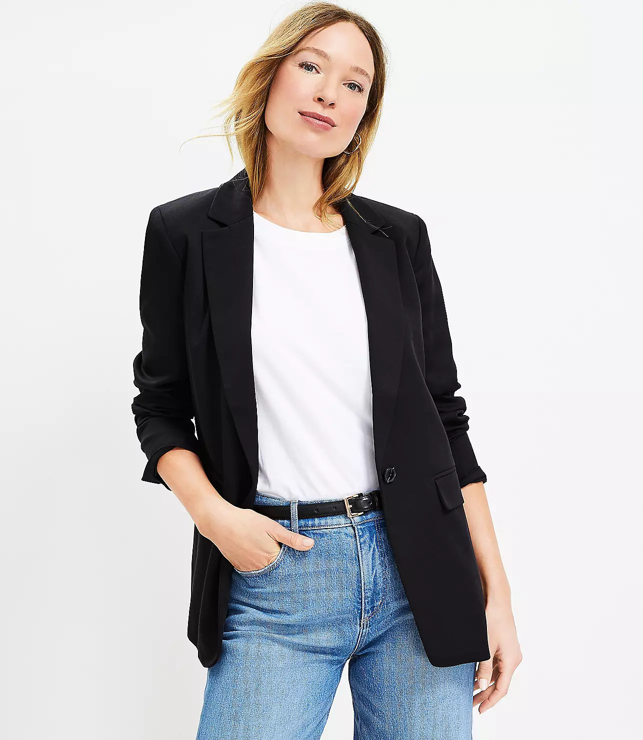 Petite Emory Long Modern Blazer | LOFT
