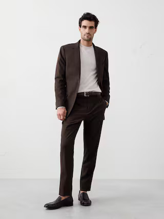 Tailored-Fit Soft Flannel Suit Trouser | Banana Republic Factory
