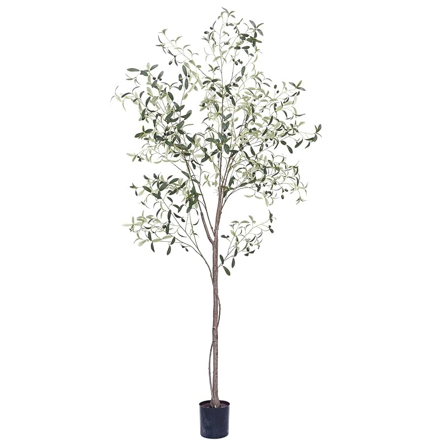 Phimos Artificial Olive Tree Tall Fake Potted Olive Silk Tree with Planter Large Faux Olive Branc... | Amazon (US)