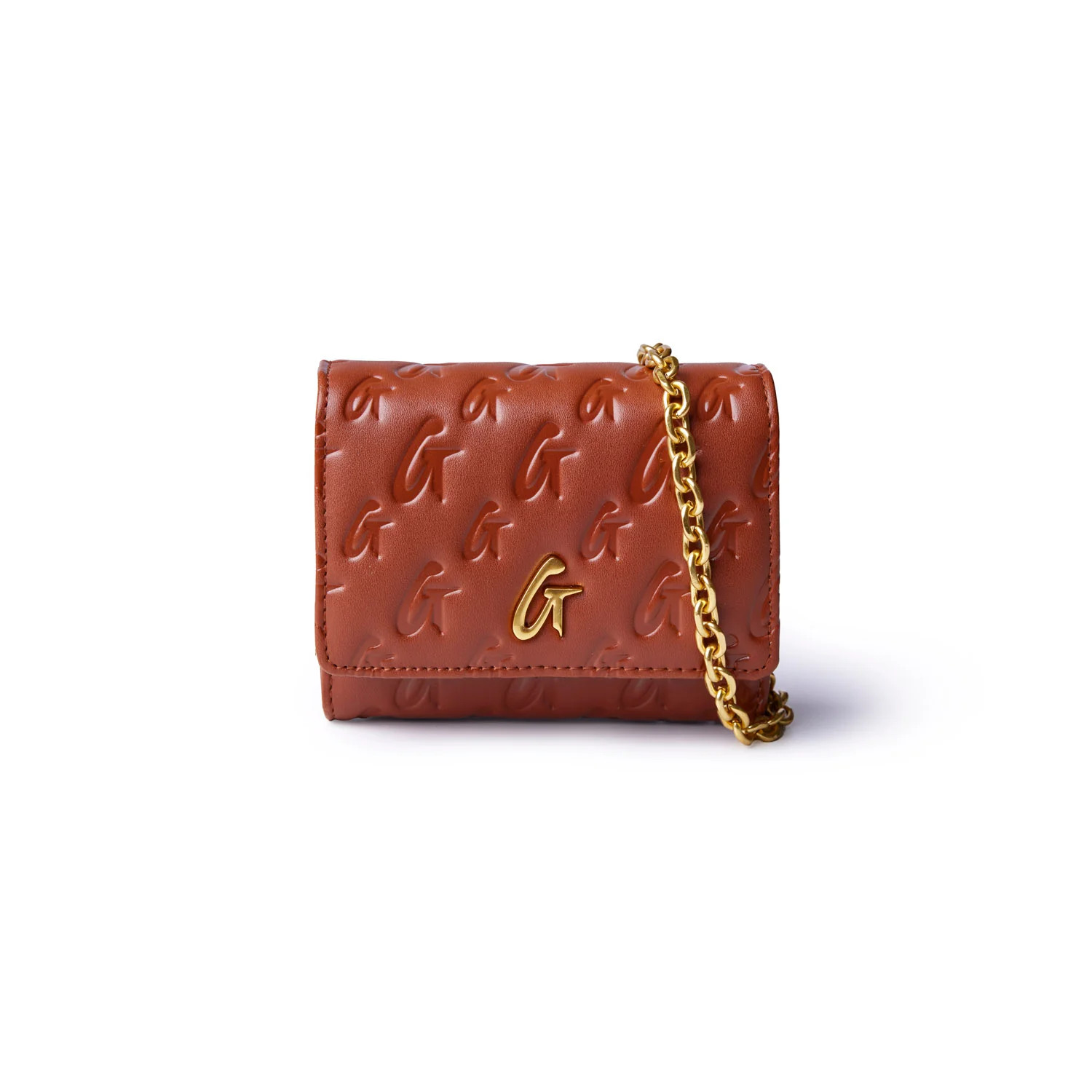 MONOGRAM GOLD COMPACT WOC - BROWN | Glam-Aholic Lifestyle