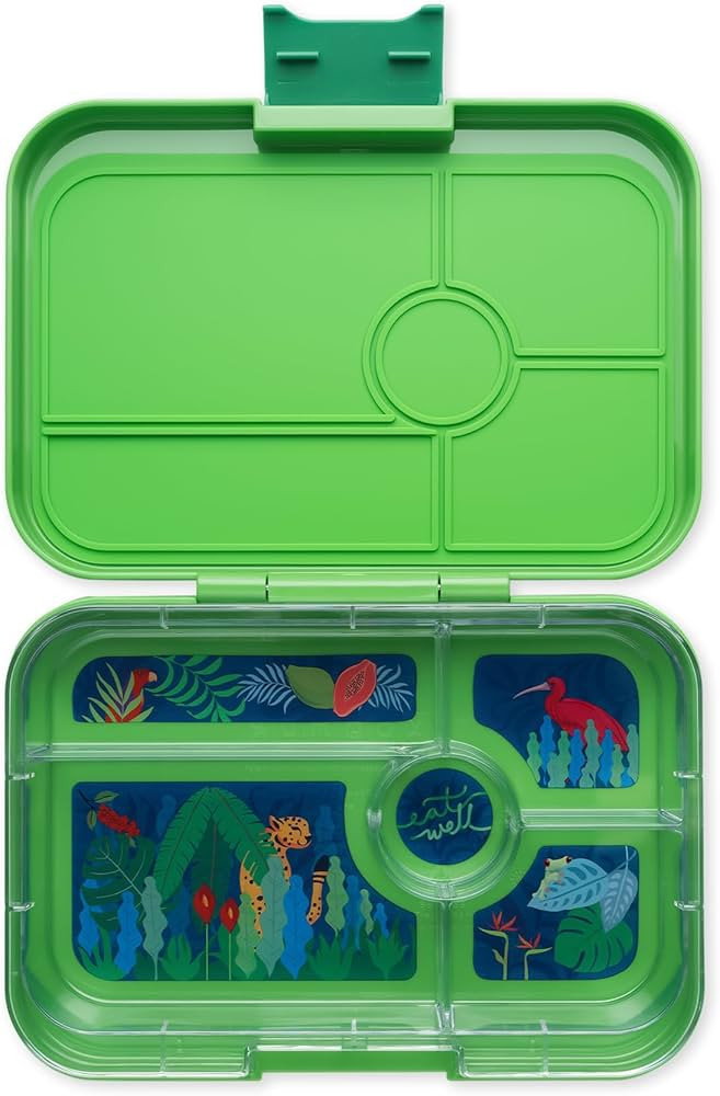 Yumbox Tapas Leakproof Bento Lunch Box: 4.2 Cups Larger 5-Compartment Design in Jurassic Green wi... | Amazon (US)