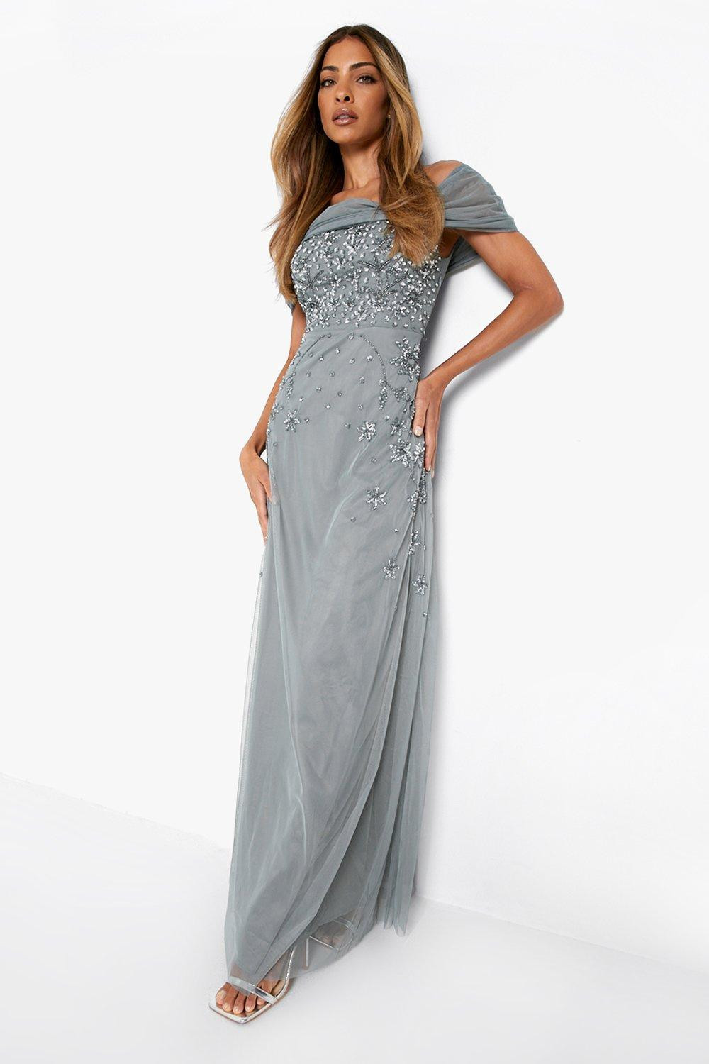 Womens Bridesmaid Hand Embellished Bow Detail Maxi - Green - 24 | Boohoo.com (US & CA)