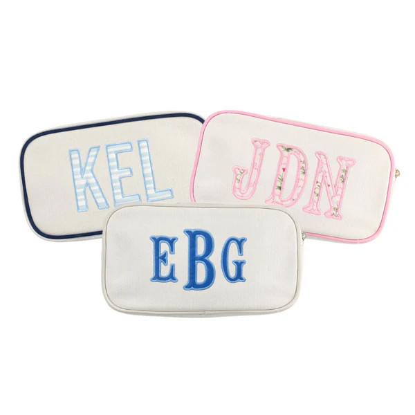 Embroidered Large Canvas Pouch with Applique | Sprinkled With Pink