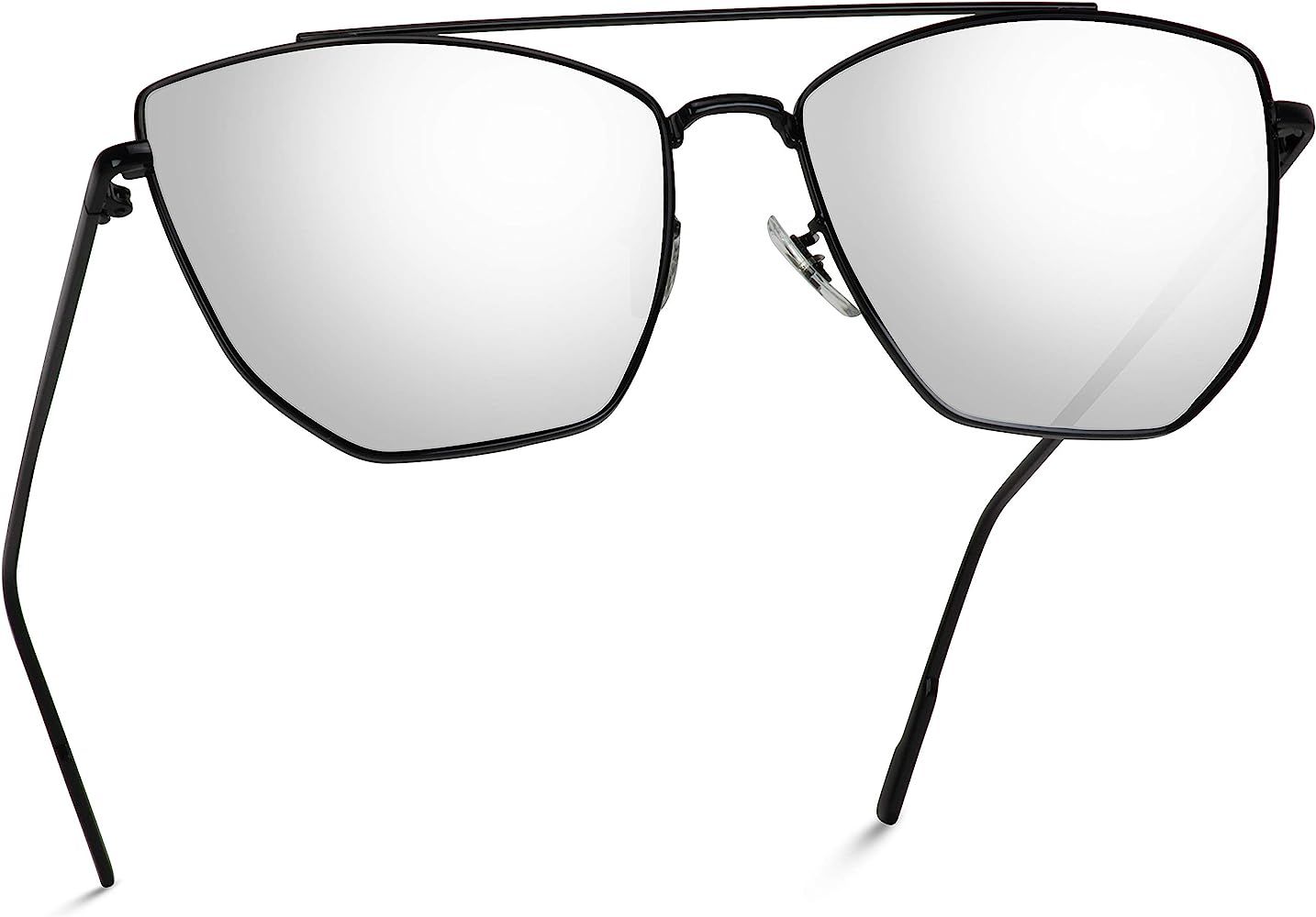 Double Bridge Elegant Geometric Designer Inspired Cat Eye Sunglasses | Amazon (US)
