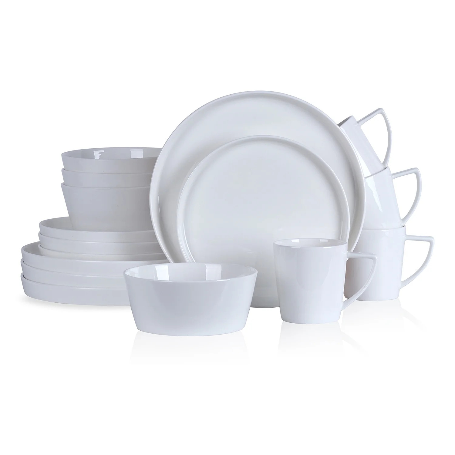 Stone + Lain Madeline Bone China Collection Dinnerware Set, 16-Piece Service for 4, White - Walma... | Walmart (US)