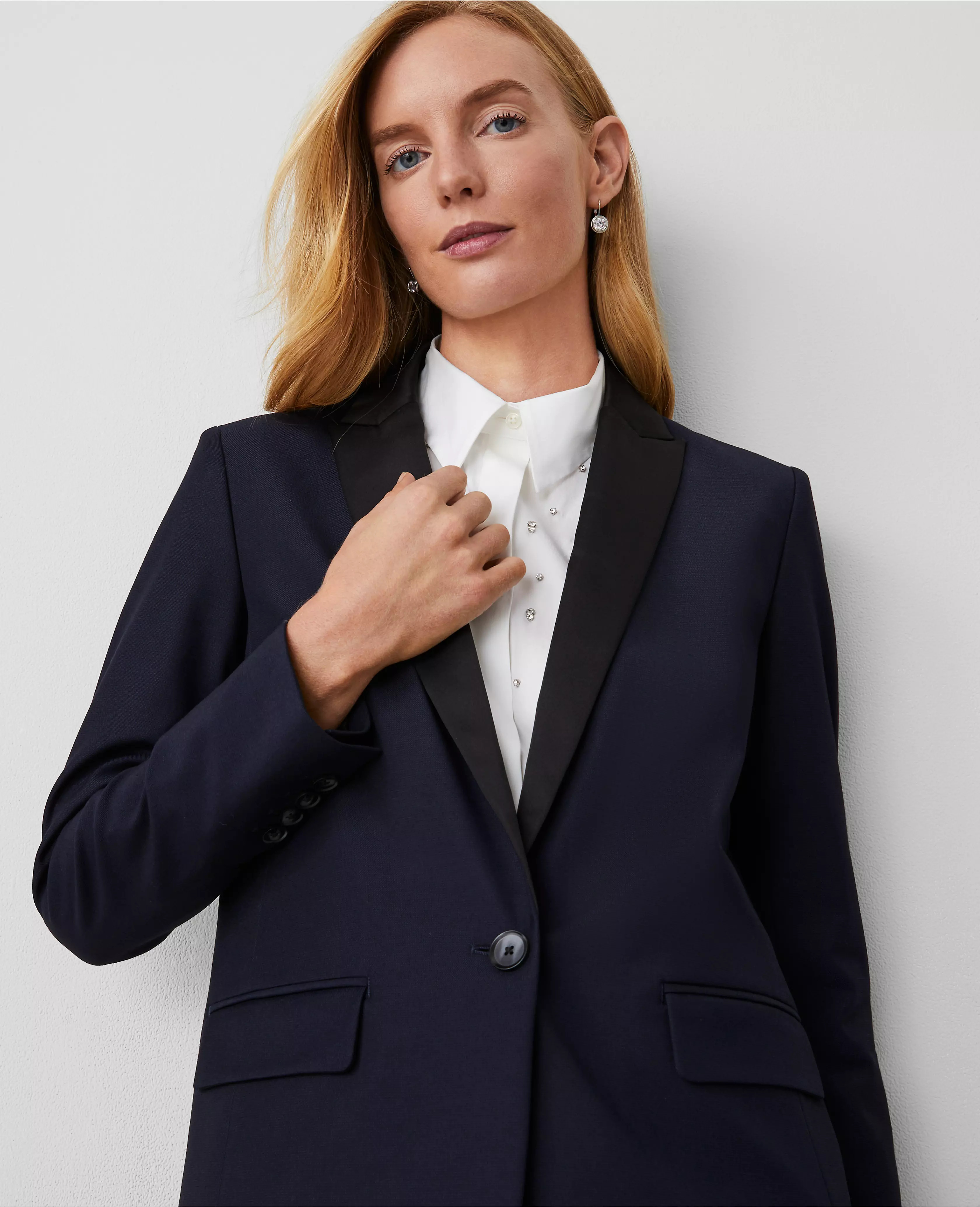 The Longline Tuxedo Blazer in Bi-Stretch Twill | Ann Taylor