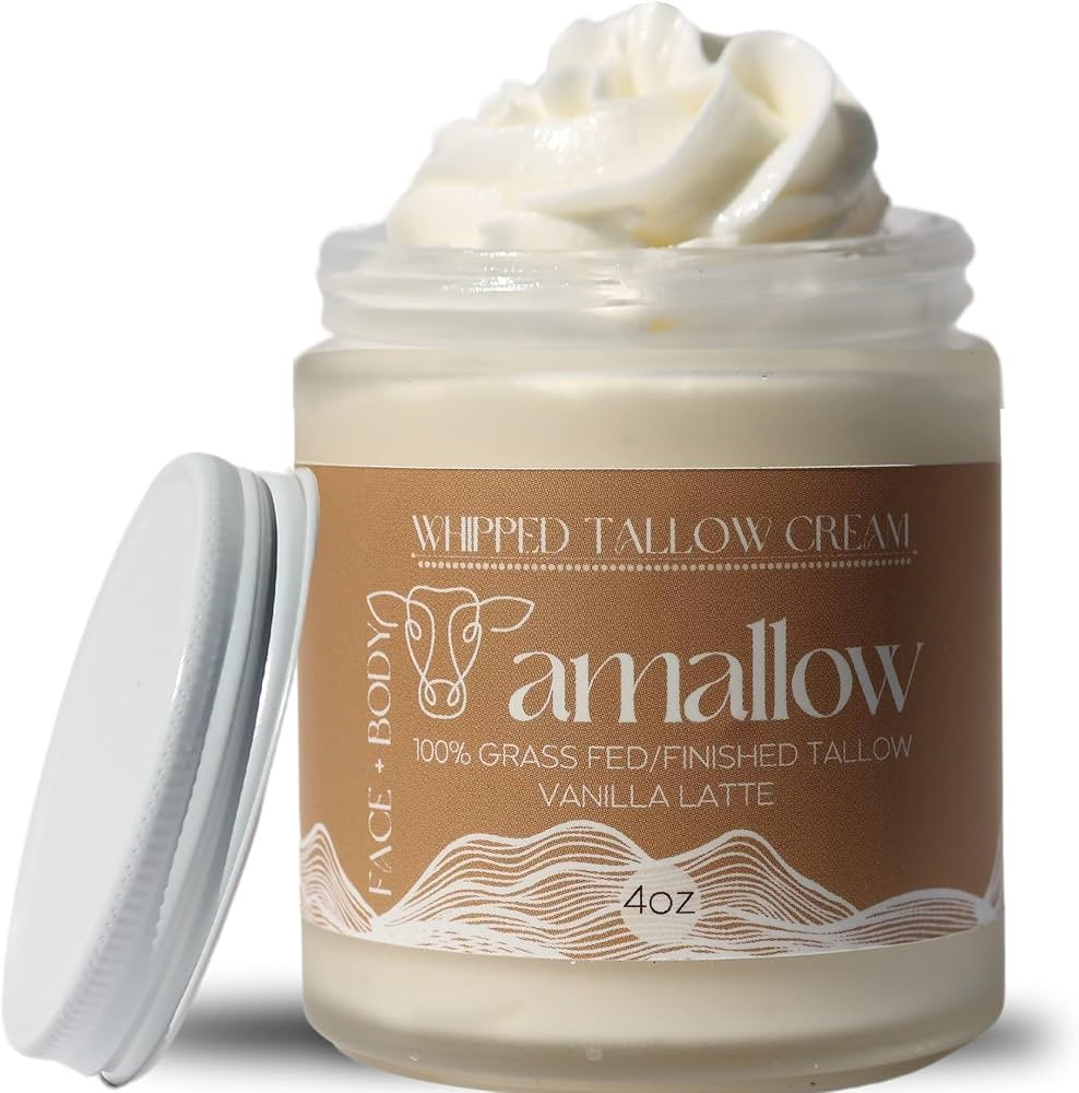 100% Grass Fed Beef Tallow for Skin Care - Face + Body - Whipped Moisturizer - Natural Lotion, 4 ... | Amazon (US)